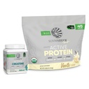 Sunwarrior Pudră activă de proteine organice Vanilie pe bază de plante Aromă 45 Servire & Creatină Pulbere monohidrat 60 Serviri