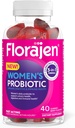 Gumele probiotice Florajen Femeilor - Prebiotic triplu-acţiune + Probiotic + Cranberry pentru Digestive, Urinice, Suport Immune - Acţiune rapidă - Vegan & Gluten-Free - 40-Cont