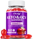 Keto ACV Gummies - 1500mg Apple Cider Otegar Gummies cu Probiotice, B12 și Keto Support, Detox & Cleanse, OMG Free & Vegan - 60 Conte...