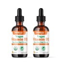 LIQUIDHEALTH Vitamina D3 4000 UI, USDA Vitamina organica D Picături lichide pentru adulți și copii, Vitamina D Vegană pentru suport sistem imunitar, Sănătatea oaselor, suport de corp, Piele sănătoasă - Made in USA (2 Pack)