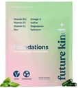 Viitoare fundații Caragenan-Free Multivitamine pentru femei și bărbați cu Omega-3, B12, D3, Zinc, Iod, Magneziu, K2 & Seleniu, Vegan, Geanta Compostable (60ct)