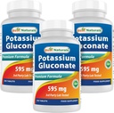 Cele mai bune naturale Gluconat de potasiu 595 mg 250 comprimate (250 număr de 3)