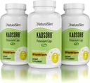 Citrat natural de potasiu natural natural Slim Gluconat 99 mg - Kadsorb susține echilibrul electrolitic și pH-ul normal - Suplimente de potasiu absorbite cu minerale esențiale - NeMG 400 capsule 3 ambalaj