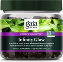 Gaia Herbs Infinity Glow - Skin Supplement pentru femei - Skin Care for Women with Green Tea, EGCG, Reishi Mushroom, Pomanox Pomegranate & Spearmint - 120 Vegan Capsule (30-Day Supply)