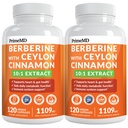 21-in-1 Berberina Supliment cu Ceylon Scorțișoară cu crom, bitter Melon și extract de ceai verde și extract de piper negru 5X pentru suport energetic și metabolic cu 5279 mg (120 ct, ambalaj de 2)