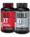 Jacked Factory Muscle Builder Supliment Stack - Build-XT Muscle Builder & N.O. XT Oxid de azot agent de stimulare pentru suport dublu (60 zile de aprovizionare)