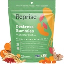 Gume de stres cu Ginseng american, Turmeric, și Goji - Assisting with Stres Relief & Mood Boost, All-Natural Relaxation, Low-Sugar, 45 Vegan Gummies, Passion Fruit (45 Gummies (Pachet de 1))