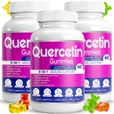 3 Pachet) Querbetin Gummies by BioVitalica - Querbetin with Bromelain Vitamina C and Zinc & Elderberry + Vitamina D3-5 in 1 Immune Support - Zinc Querbetin 750 mg for Kids and Adulți