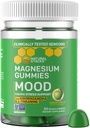 Mood Magnesium Gummies - 200mg Magnesium Citrate & 125mg Sensoril Ashwagandha Gummies - with L Theanine for Calm & Stress Support - Mag Citrate and Ashwagandha Supplement - 30 Green Apple Chewables