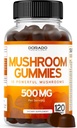 Mushroom Gummies 2500mg 10 in 1 Blend (120 Gummies with Lions Mane, Cordyceps, Reishi & More Functional Ciuperci) Focus & Brain Mushroom Supplement - Vegan & Third Party Testat - USA Made