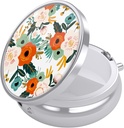 Nipichsha Pill Box, caz de pastile mici pentru Purse & Pocket, Cute Travel Medicine Organizator, Portable Medicine Deţinătorul de Container pentru Hold Vitamine, Medicamente, Ulei de peşte şi Suplimente, Flori albe