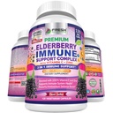 Fresh HEALNACE Elderberry capsule - mare potenta Black Elderberry cu zinc & vitamina C - Premium 3-in-1 Suport imunitar vitamine pentru adulți