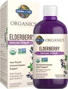 Garden of Life Organics Plant Based Elderberry Immune Syrup 6.59 floz (195 mL) for Kids & Adults - Sambucus, Echinacea, Zinc & Vitamin C, 0g Sugar, Organic Vegan Gluten Free Herbal Supplement