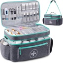 BAGSFY Travel Medicine Organizator, sac medical gol, Pilulă flacon Organizator pentru acasă, mare de depozitare medicație, călătorie transporta cutii Kit de prim ajutor gol, Kit de urgență.