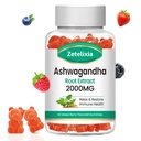 Ashwagandha Gummies, extra Putere Vitamina D3, Organic Ashwa Root Extras Supliment pentru calm Stare de spirit Relaxare & Immune Support, mixt Berry Vegan Sugar Free Chews 60 Conte