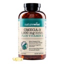 NatureWise Extra-Forngth Omega 3 Suplimentul de ulei de pește - 1000 mg per Serving - 600 EPA & 400 DHA și vitamina E - Sprijin pentru Heart & Brain Health - Aroma de lamaie, OMG-free - 360 Softgels[6-Month Supply]