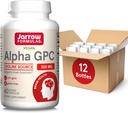 Jarrow Formulas Alpha GPC, 300mg, Supliment alimentar, Suplimente pentru sanatatea creierului pentru adulti, 60 Capsule vegetale, 30 zile de aprovizionare (PACUL DE 12)