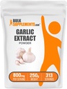 BulkSupplements.com Usturoi Extract pulbere - usturoi Supliment, Herbal Supplement, Allium Sativum - Herbal & Gluten Free, 800mg per Serving, 250g (8,8 oz) (Pachet de 1)