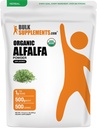 BulkSupplements.com Pudră organică Alfalfa Grass - Suplimentul Alfalfa, Pulbere Superalimentară Verde - Vegan & Gluten Free, 5g per Serving, 500g (1.1 lbs) (Pachet de 1)