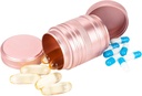 Metal Pill Box Pill Case 2 ori pe zi - Daily Pill Container Portable Travel Medicine Holder for Pocket Purse Medicine Organizator pentru Vitamina/Fish Oil/Supplements