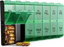 Extra Large Pill Organizator 2 ori pe zi, XL 7 zile Pilula cutie AM PM, Jumbo Săptămânal Pilula Caz, Daily Night Oversized Medicine Organizator, Deținătorul de vitamine, Big Pill Container, De două ori pe zi Pilula Organizator