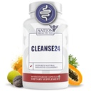 Cleanse24 - Curățare intestinală pentru oameni cu Wormwood, Papaya, nuc negru - Herbal Intestinal Cleanse, Gut Cleanse pentru bărbați și femei, 60 capsule