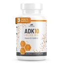 ADK 10 Suplimentul de vitamine + Ulei de măsline pentru o mai bună absorbție - cu vitamine A + D3 (10000 ui) + K2 (MK7+MK4) - 90 capsule - vegetarian - non-GMO