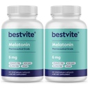BESTVITE Melatonin 6mg (240 Capsule vegetariene) (120 x 2) - Fără Steare - Vegan - Non OMG - Gluten Free