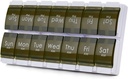 2 Săptămâna Pilula cutie, MOLN HYMY 7 zile Pilula Organizator 2 ori pe zi, Săptămânal Pilula Container pentru a deține medicamente, vitamine uleiuri de pește (verde)