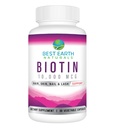 Cel mai bun pământ Naturals Biotin 10.000mcg - Extra Putere Suplimentul de vitamine Biotin pentru a sprijini creșterea părului, unghii puternice, Lashes ochi lungi și piele sănătoasă