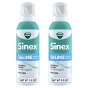 Vicks Sinex SALINE Spray nazal, Ultra Mist fără medicamente Fine Mist, Clear Everyday Sinus Congestion Rapid, Clear Mucus de la un rece sau alergie, Daily Use 5.0 fl oz x 2