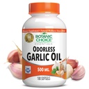Alegerea botanică Odorless Usturoi Ulei de Usturoi Softgels - Colesterol antioxidant și supliment de sprijin imun pentru adulți - Gluten gratuit non-GMO - 180 pastile