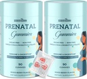 Gume prenatale de zahăr fără 180 Conte - Organice Vitamine prenatale pentru femei cu Folate, DHA & Probiotice - Iron gratuit Prenatal Vitamine Gumies pentru imune si digestive - 2 sticle