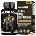 Booster de sarcină majoră testosteron pentru bărbați - Testosteron Supliment cu buruieni de capră excitat, Maca Root, & Tribulus Terrestris - Tongkat Ali Men's Energy, Rezistență și rezistență - Test Booster 60 capsule