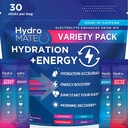 HidroMATE Electroliti praf de bautura pachete hidratare Accelerator scăzut zahăr Party Favoruri pentru recuperare rapidă vitamina C Plus Cafeina Varietate ambalaj - 30 Conte
