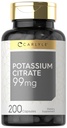 Carlyle Citrat de potasiu Suplimentul 99mg 