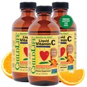 CHILDLIFE ESENȚIALE Vitamina lichid C - supliment lichid pur vitamina C pentru copii, suport sistem imunitar, gust mare - aroma natural portocaliu, 4 Fl Oz (Pachet de 3)