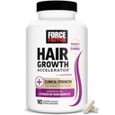 Force FACTOR Accelerator de crestere a parului Multivitamine pentru femei si barbati, cu Lustriva, Biotina, coada calului si vitamine A, B12, C, D & E pentru parul mai gros, piele mai sanatoasa si unghii, 90 capsule