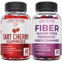 Atlantis Nutrition Tart Cherry 60 Gumries + Sugar Free Prebiotic Fiber Gummies pentru adulți 2-Pack (120 Gummies)