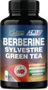 Cadane Berberine Extract - Berberine Supliment cu Gymnema Sylvestre, Ceai verde & More - 150 capsule pentru sistemul imunitar, Digestion Health Support