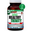 Natren Healthy Trinity Probiotics Supliment - 30 Dairy and Gluten Free Gel Capsule - Îmbunătățirea Sanatatii Gut și Digestive, 30 Miliarde CFU - Lactobacillus Acidophilus, Bifidobacterium, Bulgaricus