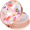 Rouidr Pill Box, 3 Compartiment Medicine Pilula Case, Mici pastile cutie pentru Purse & Pocket, Metal Travel Pilula cutie, Pilula Container Medicina Detinator Vitamina Container, Unique Cadou, Rose Gold (Watercolor Flower)