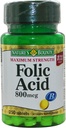Acid folic de bounty al naturii 800 mcg Tablete Rezistenţă maximă 250 ea (Pachet de 5)