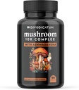 Complex de ciuperci organice cu Ashwagandha. Lions Mane, Reishi, Cordyceps, Chaga, Turkey Tail & More - Focus, Energy, and Brain Booster (90 Count)