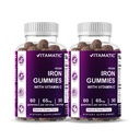 Vitamatic de fier 65 mg Gummies Supliment pentru femei si barbati - 60 Vegan Gummies - Marea Tasting de fier Gummy Vitamine cu vitamina C (2)