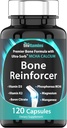 Reinforcer osos (120 capsule) Suplimentul de calciu MCHA cu vitamina D3, Magneziu, vitamina K2, Citrat de bor, MCHA fosforos, & 