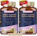 Totaria (2 P) Rinichi & Ficat Curățare Detoxifiere & Reparații Capsule, Chanca Piedra & Cranberry Pastile pentru suport hepatic și renal Suplimentul de rezistență suplimentară pentru pietre Distilator, Tract urinar Sănătate pentru femeie