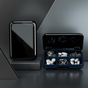Cutie de pastile impermeabile Pastile de călătorie Caz Portabil de zi cu zi Pilula Detinator de pastile Pursa 6 Compartimente Pocket Compact Medicina Organizator pentru Vitamina, Uleiuri de pește, Suplimente, Medicamente (Marele Negru)