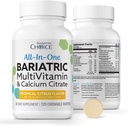 Alegerea bariatrică All-in-One Chewable Bariatric MultiVitamin cu Citrat de Fier şi Calciu, Citrus tropical (120ct)