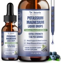 (2 cutii) Supliment de magneziu de potasiu Picături lichide - 200 mg Potasiu & 600 mg Triple Complex de magneziu Glicinat lichid Citrat Ulei de înaltă absorbție Potasio Suport Bone, musculare, Crampe de picioare